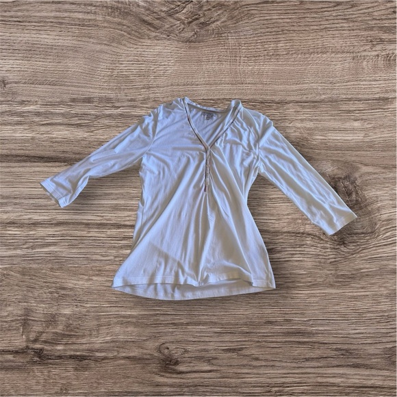 Burberry Light Gray V-Neck Blouse - Picture 2 of 16